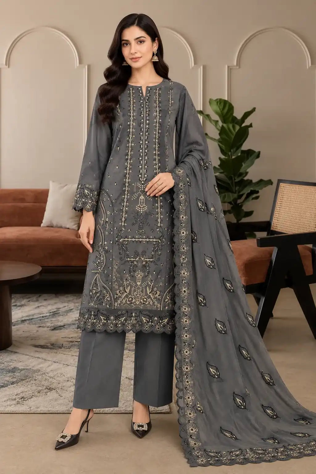 FASAANA — Embroidered Marina 3Pc