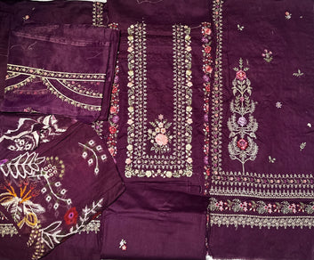 Purple Embroidered Lawn