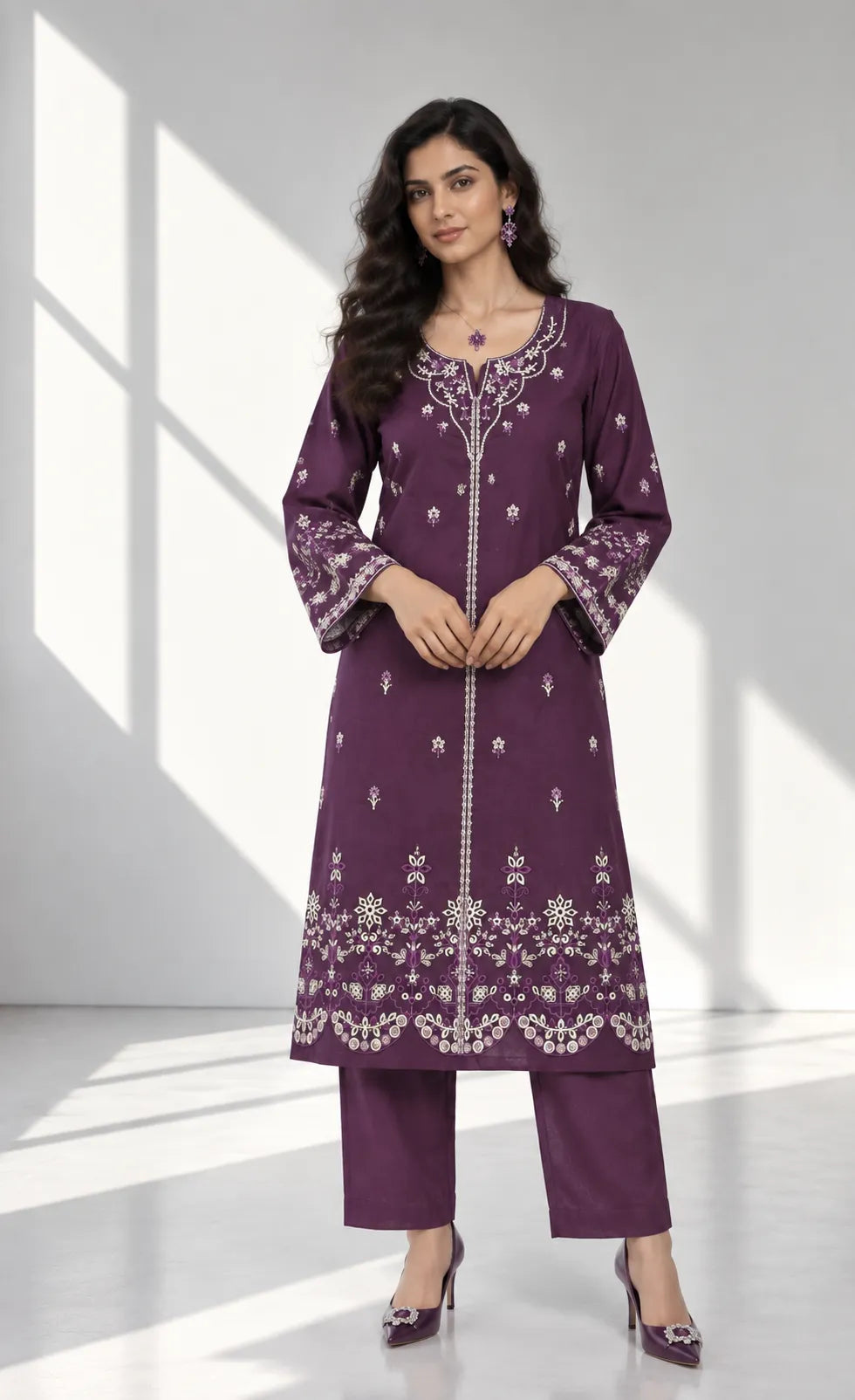 Rubaii — Embroidered Dhanak 2Pc