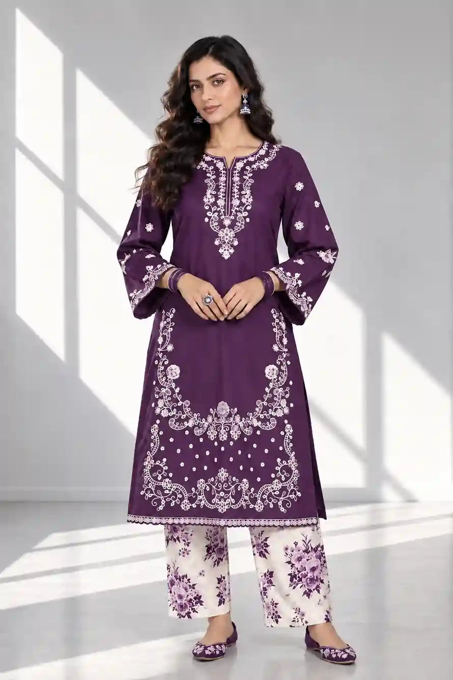 AMRAH — Dhanak Embroidered 2Pc