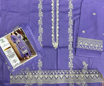 Lavender Embroidered Lawn 3PC Suit
