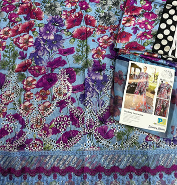 Floral Elegance with Delicate Embroidery